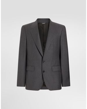 Dolce & Gabbana Jacke Sicilia Light Aus Wolle Mit Nadelstreifen, Einreihig - Grau