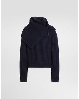 Dolce & Gabbana Rollkragenpullover Aus Wolle - Blau