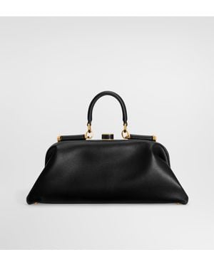 Dolce & Gabbana Handtasche Grandma Mini Aus Plongé-Nappaleder - Schwarz