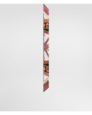 Dolce & Gabbana Bandeau 6 X 100 Aus Seidentwill Mit Carretto-Print - Weiß