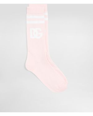 Dolce & Gabbana Socken Aus Baumwolle Mit Logo - Pink