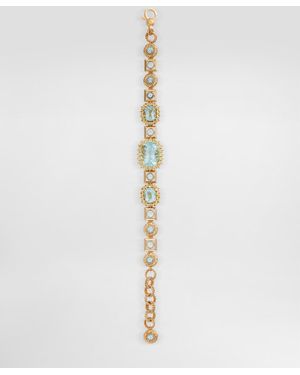 Dolce & Gabbana Armband Eleganza 18-Karätiges Weiß- Und Gelbgold, Aquamarine Und Saphire