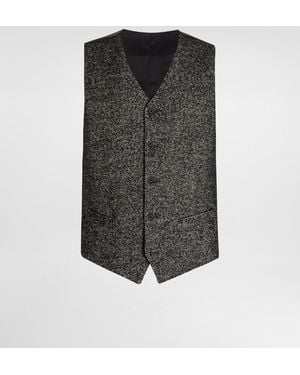 Dolce & Gabbana Wool Chevron Single-Breasted Vest - Grau