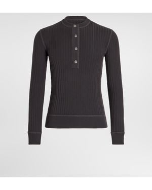 Dolce & Gabbana Pullover Serafino Aus Schurwolle - Blau
