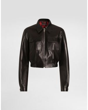 Dolce & Gabbana Lederjacke Aus Nappaleder - Schwarz