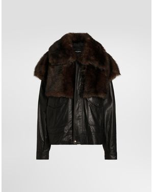 Dolce & Gabbana Lederjacke - Schwarz