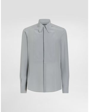 Dolce & Gabbana Hemd Aus Crêpe De Chine - Grau