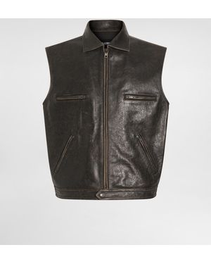 Dolce & Gabbana Lederweste Mit Reißverschluss - Schwarz
