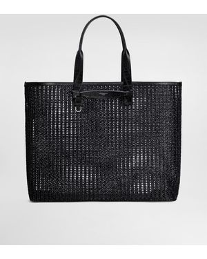 Dolce & Gabbana Woven Mesh And Calfskin Shopper - Schwarz