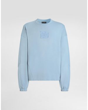 Dolce & Gabbana Treated Cotton Sweatshirt - Blau