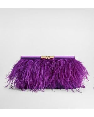 Dolce & Gabbana Marlene Satin And Feather Shoulder Bag - Lila