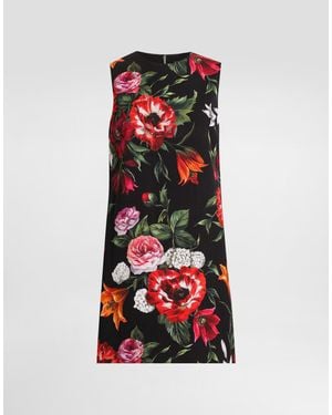 Dolce & Gabbana Kleid Mit Blumenprint - Rot