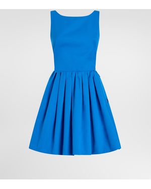 Dolce & Gabbana Kurzes Kleid Aus Baumwolle - Blau