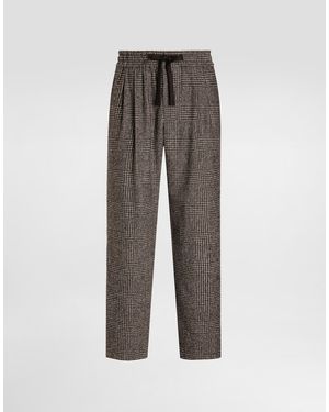 Dolce & Gabbana Glen Plaid Alpaca Blend Joggers - Grau
