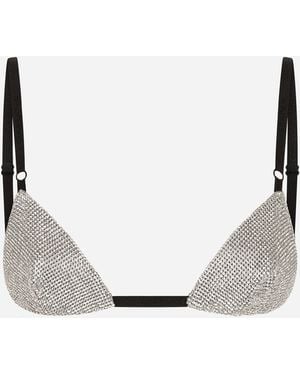 Dolce & Gabbana Crystal Mesh Bra - Mettallic
