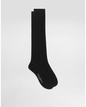 Dolce & Gabbana Gerippte Socken - Schwarz