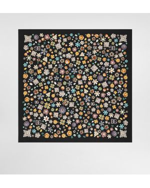 Dolce & Gabbana Tuch 90 X 90 Aus Seidentwill - Schwarz