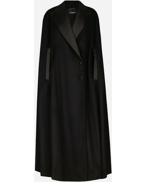 Dolce & Gabbana Einreihiges Cape Aus Wolle Und Kaschmir - Schwarz