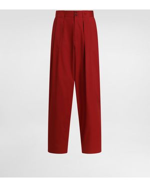 Dolce & Gabbana Hose Aus Stretch-Baumwollgabardine - Rot