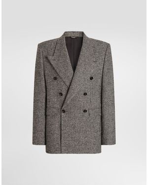 Dolce & Gabbana Doppelreihige Jacke Sinatra Aus Wollmischung - Grau