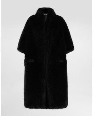 Dolce & Gabbana Kunstpelzmantel - Schwarz