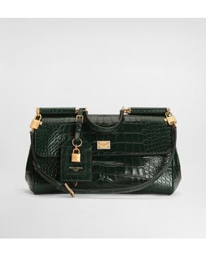 Dolce & Gabbana Handtasche My Sicily Medium Aus Alligatorleder - Grün