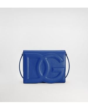Dolce & Gabbana Umhängetasche Dg Logo Bag Aus Kalbsleder - Blau