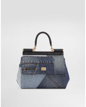 Dolce & Gabbana Henkeltasche Sicily Mittelgroß - Blau