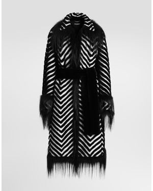 Dolce & Gabbana Mantel Aus Shearling - Schwarz