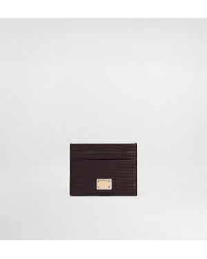 Dolce & Gabbana Kartenetui Aus Leder Mit Leguanprägung - Weiß