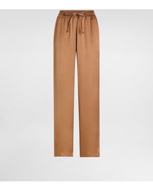 Dolce & Gabbana Pyjamahose Aus Doppeltem Seidensatin - Weiß