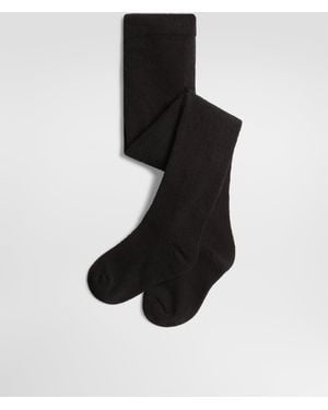 Dolce & Gabbana Strumpfhose Mit Lochmuster Und Logo - Schwarz