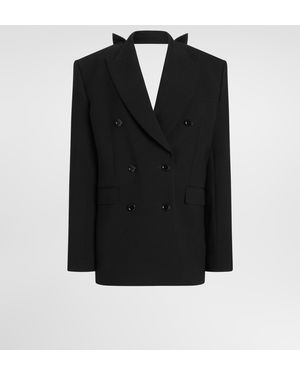 Dolce & Gabbana Zweireihige Jacke Aus Wollgabardine - Schwarz