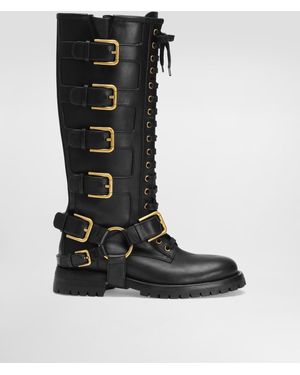 Dolce & Gabbana Bikerstiefel Aus Glattleder - Schwarz