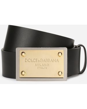 Dolce & Gabbana Ledergürtel Mit Logo-Schnalle - Schwarz