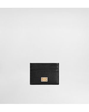 Dolce & Gabbana Kartenetui Aus Leder Mit Leguanprägung - Weiß