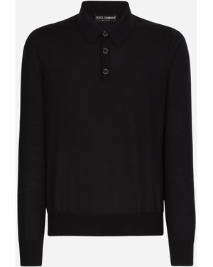 Dolce & Gabbana Poloshirt Aus Feinstem Kaschmir - Schwarz