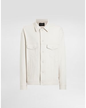 Dolce & Gabbana Jacke Aus Baumwollsweatstoff - Natur