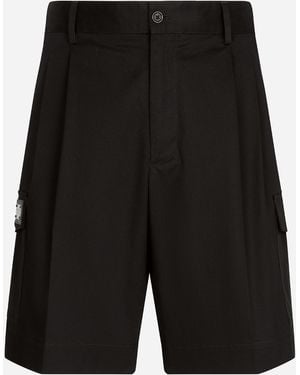 Dolce & Gabbana Cargo-Bermudashorts Aus Gabardine - Schwarz