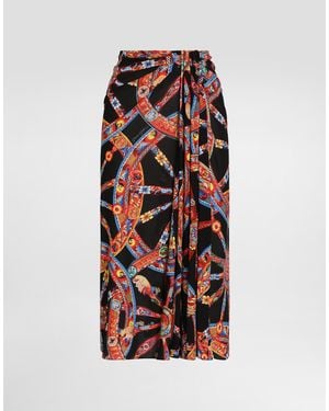 Dolce & Gabbana Rock Aus Viskosejersey Mit Carretto-Print - Rot