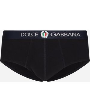 Dolce & Gabbana Brando Slip Bielastischer Baumwoll-Stretch - Schwarz