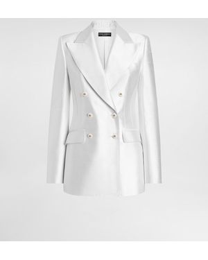 Dolce & Gabbana Zweireihige Jacke Aus Seide - Weiß