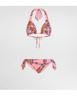 Dolce & Gabbana Triangel-Bikini Mit Carretto-Print - Rot
