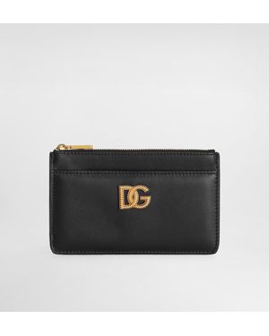 Dolce & Gabbana Kartenetui Aus Kalbsleder Mit Dg-Logo - Schwarz