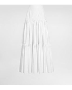 Dolce & Gabbana Langer Volantrock Aus Baumwolle - Weiß