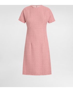 Dolce & Gabbana Midikleid Aus Raschel-Tweed Mit Dg-Logo - Pink