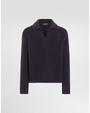 Dolce & Gabbana Pullover Aus Alpaka-Mix - Blau