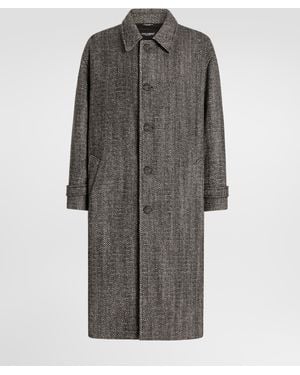 Dolce & Gabbana Mantel Aus Wollmischung, Einreihig - Grau