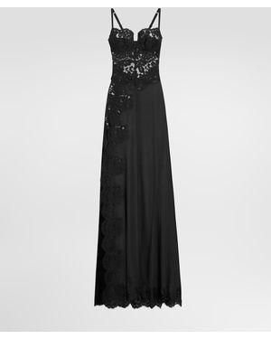 Dolce & Gabbana Kleid Aus Seidentüll - Schwarz