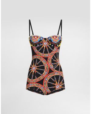 Dolce & Gabbana Badeanzug Mit Balconette-Ausschnitt - Mehrfarbig